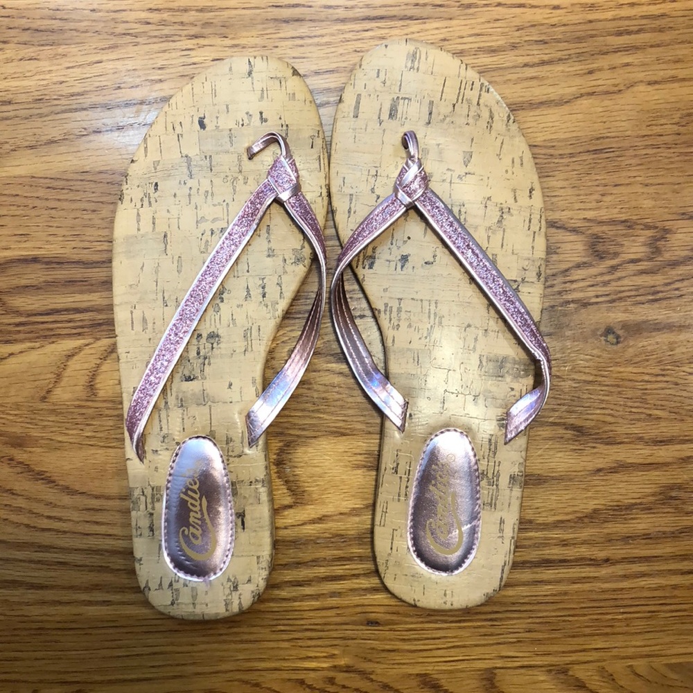 Candies Pink Glitter Flip Flops